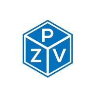 création de logo de lettre pzv sur fond noir. concept de logo de lettre initiales créatives pzv. conception de lettre pzv. vecteur