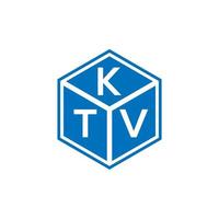 création de logo de lettre ktv sur fond noir. concept de logo de lettre initiales créatives ktv. conception de lettre ktv. vecteur