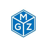 création de logo de lettre mgz sur fond noir. concept de logo de lettre initiales créatives mgz. conception de lettre mgz. vecteur