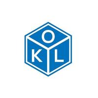 création de logo de lettre okl sur fond noir. concept de logo de lettre initiales créatives okl. conception de lettre okl. vecteur