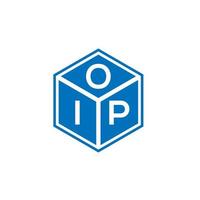 création de logo de lettre oip sur fond noir. concept de logo de lettre initiales créatives oip. conception de lettre oip. vecteur