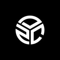 création de logo de lettre dzc sur fond noir. concept de logo de lettre initiales créatives dzc. conception de lettre dzc. vecteur