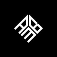création de logo de lettre abm sur fond noir. concept de logo de lettre initiales créatives abm. conception de lettre abm. vecteur