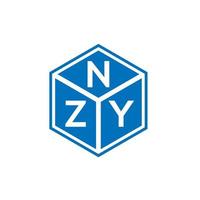 création de logo de lettre nzy sur fond noir. concept de logo de lettre initiales créatives nzy. conception de lettre nzy. vecteur