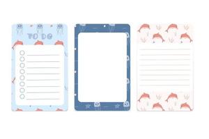 mémo de scrapbooking et collection de notes vecteur