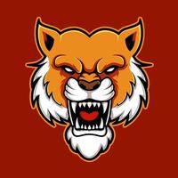 mascotte d'animal de tigre de tête pour l'illustration vectorielle de logo de sports et d'esports vecteur