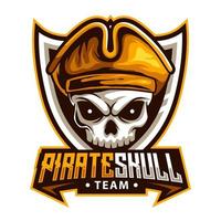 mascotte d'animal de crâne de pirate de tête pour l'illustration vectorielle de logo de sports et d'esports vecteur