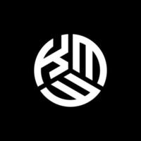 création de logo de lettre kmw sur fond noir. concept de logo de lettre initiales créatives kmw. conception de lettre kmw. vecteur