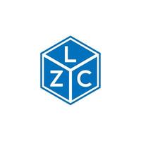 création de logo de lettre lzc sur fond noir. concept de logo de lettre initiales créatives lzc. conception de lettre lzc. vecteur