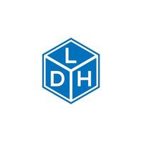 création de logo de lettre ldh sur fond noir. concept de logo de lettre initiales créatives ldh. conception de lettre ldh. vecteur