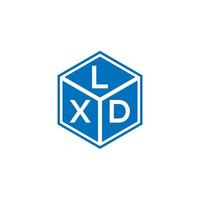 création de logo de lettre lxd sur fond noir. concept de logo de lettre initiales créatives lxd. conception de lettre lxd. vecteur