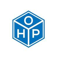 création de logo de lettre ohp sur fond noir. concept de logo de lettre initiales créatives ohp. conception de lettre ohp. vecteur