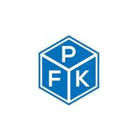 création de logo de lettre pfk sur fond noir. concept de logo de lettre initiales créatives pfk. conception de lettre pfk. vecteur