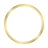 cadre de cercle vintage brillant or brillant avec des ombres isolées sur fond blanc. bordure carrée réaliste dorée. illustration vectorielle