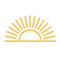 un demi-soleil se couche vers le bas icône vecteur coucher de soleil concept pour la conception graphique, le logo, le site Web, les médias sociaux, l'application mobile, l'illustration de l'interface utilisateur