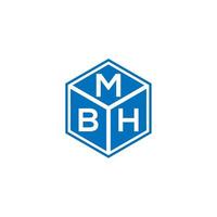 création de logo de lettre mbh sur fond noir. concept de logo de lettre initiales créatives mbh. conception de lettre mbh. vecteur