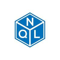 création de logo de lettre nql sur fond noir. concept de logo de lettre initiales créatives nql. conception de lettre nql. vecteur