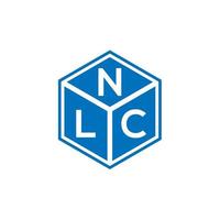 création de logo de lettre nlc sur fond noir. concept de logo de lettre initiales créatives nlc. conception de lettre nlc. vecteur