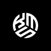 création de logo de lettre kms sur fond noir. concept de logo de lettre initiales créatives kms. conception de lettre kms. vecteur