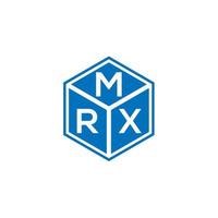 création de logo de lettre mrx sur fond noir. concept de logo de lettre initiales créatives mrx. conception de lettre mrx. vecteur