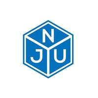 création de logo de lettre nju sur fond noir. concept de logo de lettre initiales créatives nju. conception de lettre nju. vecteur