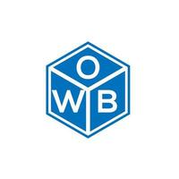 création de logo de lettre owb sur fond noir. concept de logo de lettre initiales créatives owb. conception de lettre owb. vecteur