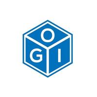 création de logo de lettre mobileogi sur fond noir. concept de logo de lettre initiales créatives ogi. conception de lettre ogi. vecteur