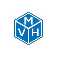 création de logo de lettre mvh sur fond noir. concept de logo de lettre initiales créatives mvh. conception de lettre mvh. vecteur
