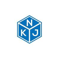 création de logo de lettre nkj sur fond noir. concept de logo de lettre initiales créatives nkj. conception de lettre nkj. vecteur