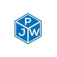 création de logo de lettre pjw sur fond noir. concept de logo de lettre initiales créatives pjw. conception de lettre pjw. vecteur