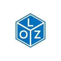 création de logo de lettre loz sur fond noir. concept de logo de lettre initiales créatives loz. conception de lettre loz. vecteur