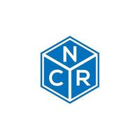 création de logo de lettre ncr sur fond noir. concept de logo de lettre initiales créatives ncr. conception de lettre ncr. vecteur