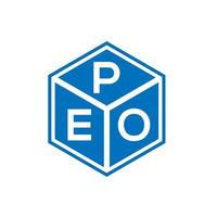 concept de logo de lettre initiales créatives peo. conception de lettre peo. création de logo de lettre peo sur fond noir. concept de logo de lettre initiales créatives peo. conception de lettre peo. vecteur