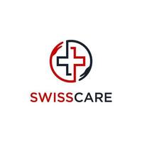 modèle de logo et d'icône de soins suisses vecteur