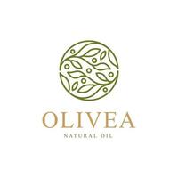 logo de branche d'huile d'olive avec modèle de conception de style art en ligne vecteur