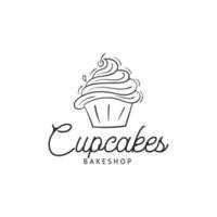 modèle de conception de logo de boulangerie cupcake