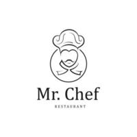 modèle de conception de logo de restaurant de chef