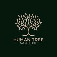 arbre doré chêne banyan érable logo design vecteur