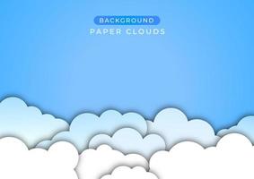 illustration graphique vecteur conception papier nuages fond bleu adapté à la bannière et au papier peint