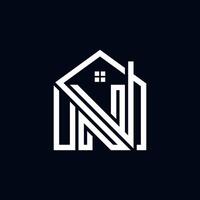 n logo de la maison. une illustration d'un logo combinant la lettre n et une maison vecteur