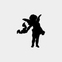 conception d'illustration silhouette cupidon vecteur