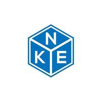 création de logo de lettre nke sur fond noir. nke creative initiales lettre logo concept. conception de lettre nke. vecteur