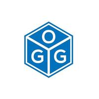 création de logo de lettre ogg sur fond noir. concept de logo de lettre initiales créatives ogg. conception de lettre ogg. vecteur