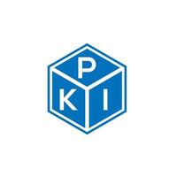 création de logo de lettre pki sur fond noir. concept de logo de lettre initiales créatives pki. conception de lettre pki. vecteur