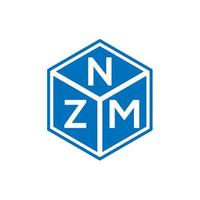 création de logo de lettre nzm sur fond noir. concept de logo de lettre initiales créatives nzm. conception de lettre nzm. vecteur