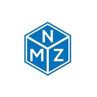 création de logo de lettre nmz sur fond noir. concept de logo de lettre initiales créatives nmz. conception de lettre nmz. vecteur