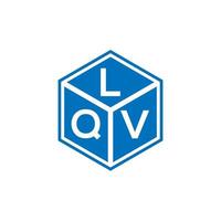 création de logo de lettre lqv sur fond noir. concept de logo de lettre initiales créatives lqv. conception de lettre lqv. vecteur