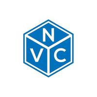 création de logo de lettre nvc sur fond noir. concept de logo de lettre initiales créatives nvc. conception de lettre nvc. vecteur