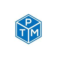 création de logo de lettre ptm sur fond noir. concept de logo de lettre initiales créatives ptm. conception de lettre ptm. vecteur