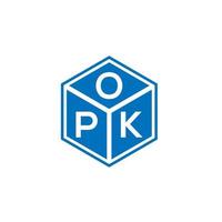création de logo de lettre opk sur fond noir. concept de logo de lettre initiales créatives opk. conception de lettre opk. vecteur